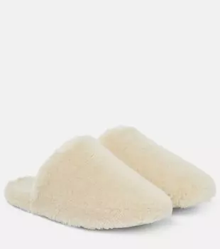 Зимние уютные тапочки из кашемира и шелка Loro Piana, белый