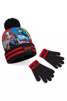 Зимний комплект «Мстители»: шапка и перчатки Marvel, мультиколор