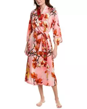 Зимний пионовый халат N Natori, оранжевый