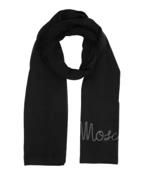 Зимний шерстяной шарф Moschino, черный