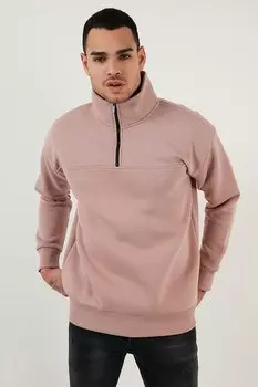 Зимний свитшот обычного кроя на мягкой подкладке из хлопка 59053431 Buratti, розовый