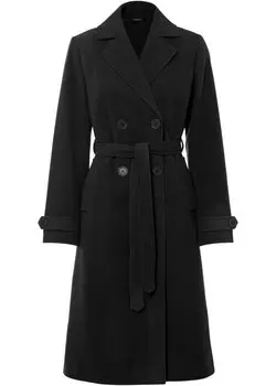 Зимний тренч в шерстяном исполнении Bodyflirt, черный