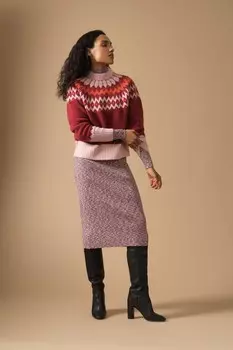 Зимний вязаный свитер с узором Great Plains, красный