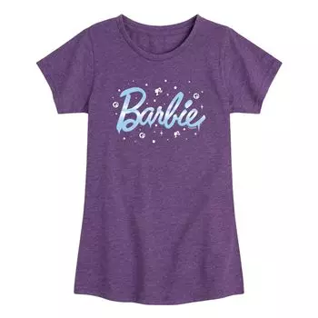 Зимняя футболка с логотипом Barbie для девочек 7–16 лет Licensed Character, фиолетовый