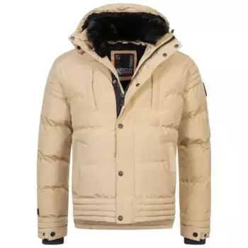 Зимняя куртка Alessandro Salvarini "ASFabiano" с теплым плюшевым мехом и съемным капюшоном, бежевый