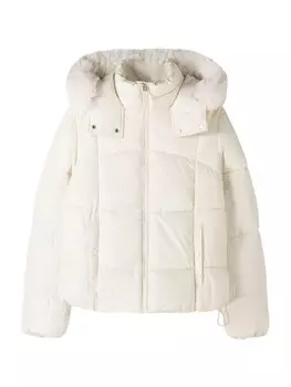 Зимняя куртка Bershka, экрю