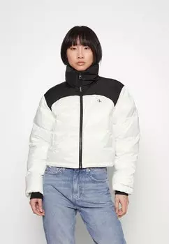 Зимняя куртка BLOCKED CROPPED PUFFER Calvin Klein Jeans, ярко-белый/черный