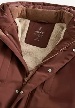 Зимняя куртка BORG LINED SHOWER RESISTANT POCKET REGULAR FIT Next, коричневый