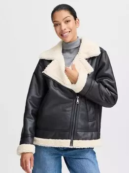 Зимняя куртка byasanne байкерская куртка B.Young, черный