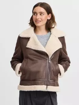 Зимняя куртка byasanne байкерская куртка B.Young, коричневый