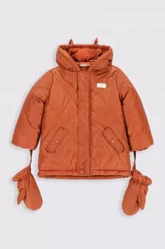 Зимняя куртка Coccodrillo коричневая с капюшоном