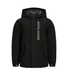 Зимняя куртка для мальчика с капюшоном Jack & Jones, черный