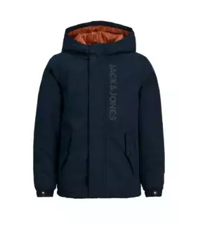 Зимняя куртка для мальчика с капюшоном Jack & Jones, темно-синий