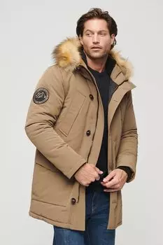 Зимняя куртка Everest эко-пуховик Superdry, бежевый