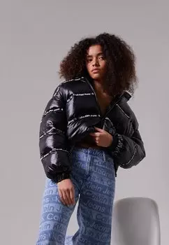 Зимняя куртка EXCLUSIVE LOGO TAPE PUFFER Calvin Klein Jeans, черный