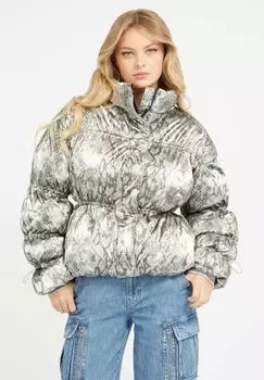 Зимняя куртка Guess ПИТОН-ПРИНТ, цвет hellgrau