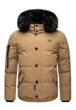 Зимняя куртка Халваар STONE HARBOUR, цвет Light Brown Mit Schwarzem Fell