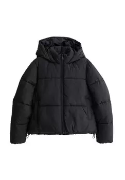 Зимняя куртка HOODED PUFFER New Look, черный