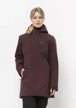 Зимняя куртка Jack Wolfskin "HEIDELSTEIN INS JKT W", с капюшоном, бордовый