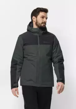 Зимняя куртка Jack Wolfskin "JASPER INS JKT M", с капюшоном, цвет Black-Olive