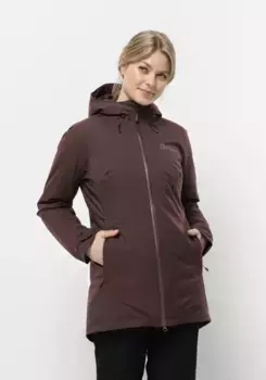 Зимняя куртка Jack Wolfskin "STIRNBERG INS JKT W", с капюшоном, бордовый