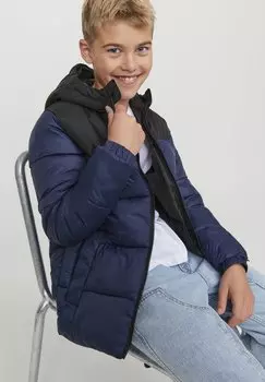 Зимняя куртка JJETOBY PUFFER HOOD Jack & Jones Junior, цвет navy blazer/black