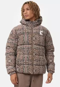 Зимняя куртка Karl Kani HOODED PAISLEY PUFFER JACKET, цвет Dark Taupe