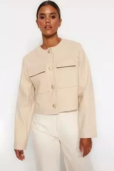 Зимняя куртка - коричневая - базовая Trendyol, коричневый