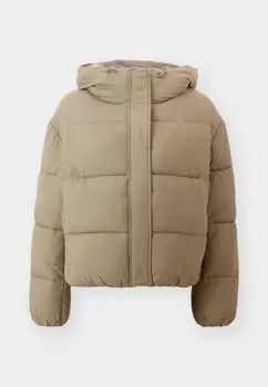 Зимняя куртка LOGO SHORT HOODED PUFFER Calvin Klein Jeans, темно-зеленый
