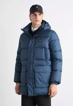 Зимняя куртка LONG HOODED QUILT PUFFER Calvin Klein, темно-синий