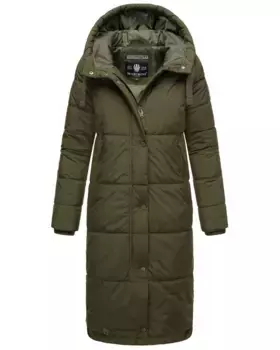 Зимняя куртка Marikoo "Soranaa", длинное зимнее пальто с капюшоном, оливковый