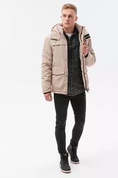 Зимняя куртка на синтепоне и капюшоне Ombre, коричневый