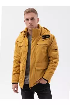 Зимняя куртка на синтепоне и капюшоне Ombre, желтый