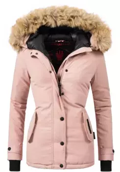Зимняя куртка Navahoo "Лаура" с капюшоном, элегантная парка с капюшоном из искусственного меха, розовый