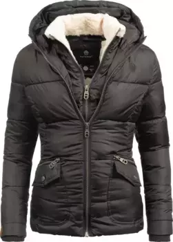 Зимняя куртка Navahoo "Меган" с капюшоном, стильная женская стеганая куртка на плюшевой подкладке, черный