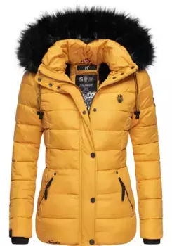 Зимняя куртка Navahoo "Сахарная пчелка", с капюшоном, модная стеганая куртка с капюшоном из искусственного меха, желтый