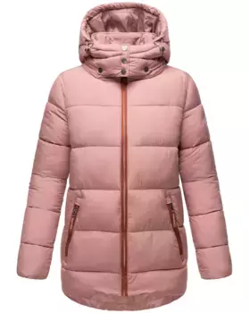 Зимняя куртка Navahoo "Wattwlkchen", с капюшоном, модная женская стеганая куртка с контрастными деталями, розовый