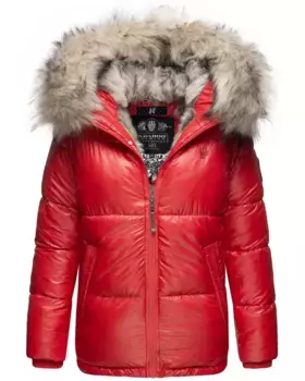 Зимняя куртка Наваху "Тикунаа", с капюшоном, женская стеганая куртка на теплой подкладке с капюшоном из искусственного меха Navahoo, красный