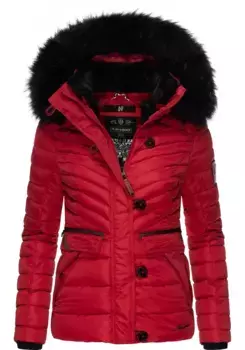 Зимняя куртка Наваху "Wisteriaa", с капюшоном, стеганая куртка на теплой подкладке, с капюшоном из искусственного меха Navahoo, красный