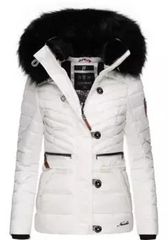 Зимняя куртка Наваху "Wisteriaa", с капюшоном, стеганая куртка на теплой подкладке, с капюшоном из искусственного меха Navahoo, белый