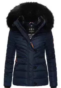 Зимняя куртка Наваху "Wisteriaa", с капюшоном, стеганая куртка на теплой подкладке, с капюшоном из искусственного меха Navahoo, синий