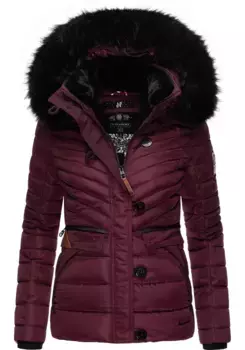 Зимняя куртка Наваху "Wisteriaa", с капюшоном, стеганая куртка на теплой подкладке, с капюшоном из искусственного меха Navahoo, красный