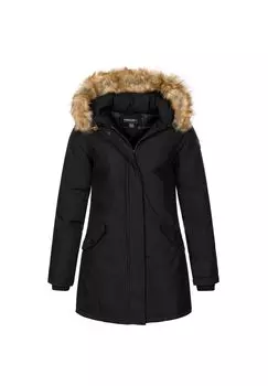 Зимняя куртка-пальто с капюшоном, обычного кроя GEOGRAPHICAL NORWAY, черный