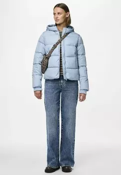 Зимняя куртка PCBEE NEW SHORTPUFFER JACKET Pieces, цвет Mottled Light Blue