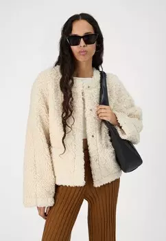 Зимняя куртка PCNOISELLA TEDDY JACKET Pieces, кремовый