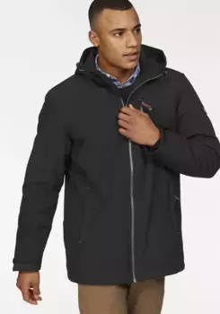 Зимняя куртка Polarino с капюшоном, водоотталкивающая, ветронепроницаемая и дышащая, черный