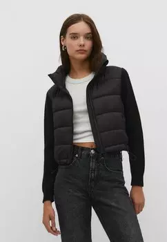 Зимняя куртка Puffer With Chunky Sleeves Stradivarius, черный