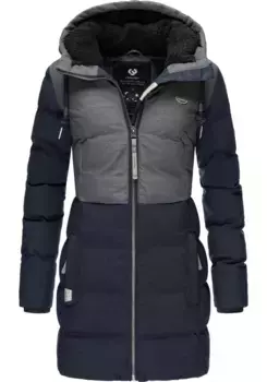 Зимняя куртка Ragwear "Ashani Block Intl.", с капюшоном, стильная зимняя парка с капюшоном на подкладке, синий