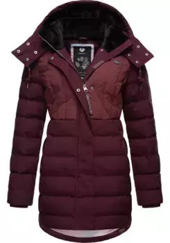 Зимняя куртка Ragwear "Ашанта Блок" с капюшоном, стильная стеганая зимняя парка с капюшоном на подкладке, красный