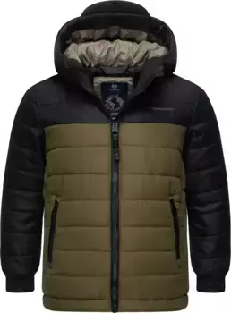 Зимняя куртка Ragwear "Coolio Blocks", с капюшоном, зимняя стеганая куртка для мальчиков с капюшоном, черный